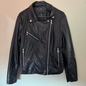 Bagatelle Women's Sleek Black Faux Leather Jacket no lining
